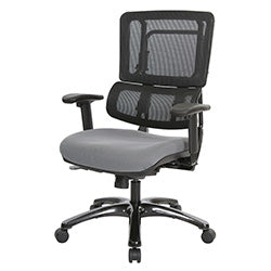Vertical Black Mesh Back Chair with Shiny Black Base 1